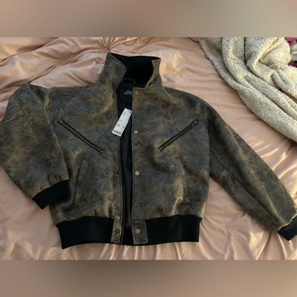 Urban Outfitters Faux Leather Jacket (Brown) (XS)